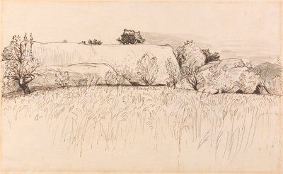 Cornfields with Barn, Shoreham by Samuel Palmer